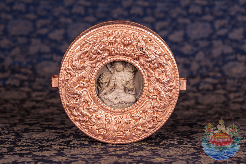 莊嚴精美15種聖物法寶綠度母圓佛龕